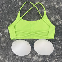 Sujetador De Yoga Para Mujer Color Sólido Suave Fitness Deportivo Con Four Strap Cross Back Y Padded Para Ejercicio En La Gimnasio - details 3