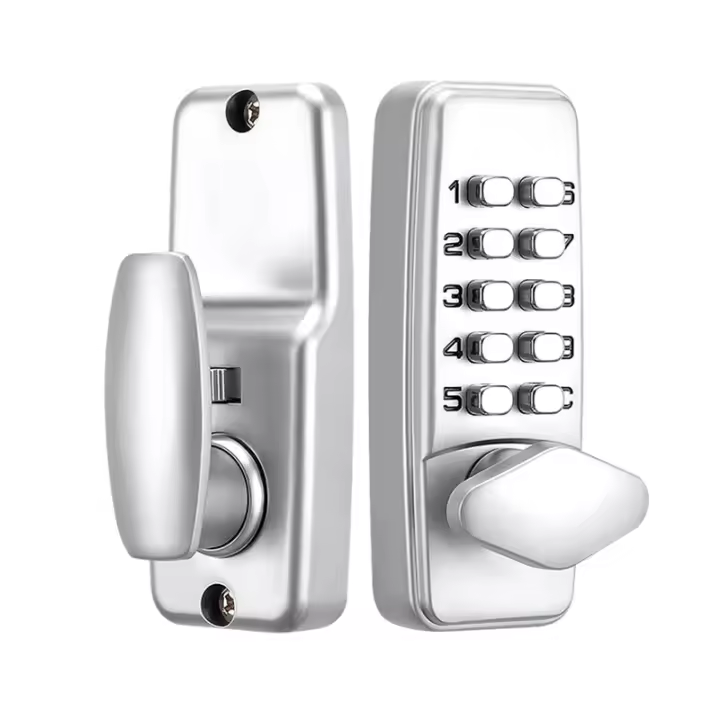 Cerradura mecánica para puertas - Cerradura digital con contraseña y código de combinación - Para cercas exteriores - Ideal para portones, estacionamientos, oficinas, puertas interiores y propiedades de alquiler - 1