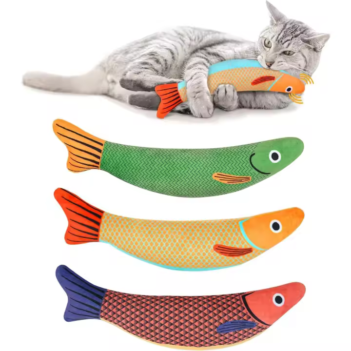 Juguete de hierba gatera, 3 piezas de juguetes para masticar para gatos, juguetes de hierba gatera resistentes a las mordeduras con campana en el interior, juguete interactivo de dentición de gatito de dibujos animados de peluche - 1