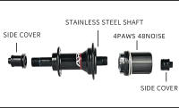 Hub De Bicicleta ARC Para Carretera 24H Ultraligero 280g V Brakes 4 Pawls 48 Clicks Frente 100mm Trasero 130MM Engranaje HG - details 9