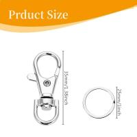 40pcs Abrazaderas De Langosta Rotativas Con Anillos De Llave 20pcs Cadenas De Llave 20pcs Decoraciones De Anillos Planos Para Manualidades DIY 35mm/1.38inch - details 0