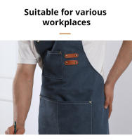 Delantal De Lona Resistente Al Aceite Para Cocina Y Jardín Algodón Para Té De Leche Y Café Tienda De Café Trabajo Denim Unisex - details 4