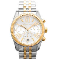 Reloj de cuarzo para mujer Esfera de reloj 38 mm Resistencia al agua 100 m Modelo de negocios Oro y plata Color-Block MK5955 - details 1