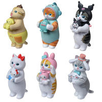 Figura De Anime Miniatura Mfusand Shark Cat Cos Sanrio En Caja Sorpresa Ornamento De Animal Fruta Juguetes Para Niños Regalo De Cumpleaños - details 4