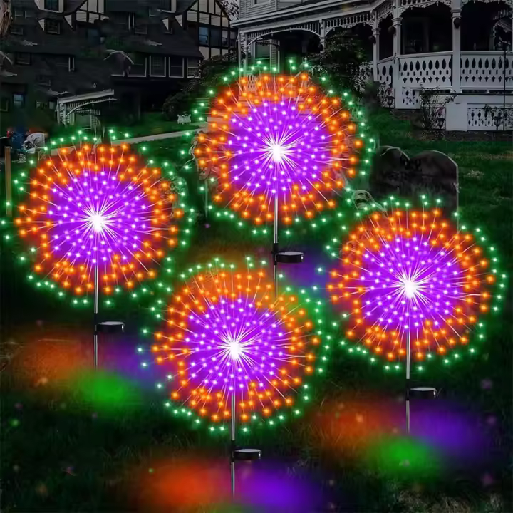Luces De Fuego Solar Para Jardín Impermeables Con Modos De Iluminación Luz De Hadas Para Decoración De Courtyard Navidad Boda - 1