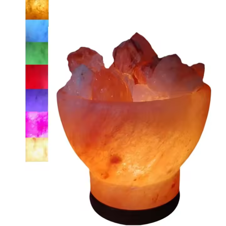 PANDAHOME Lámpara de Sal del Himalaya – Luz LED Multicolor USB – Purificación y Decoración para Hogar y Oficina - 1