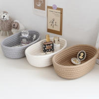 Cesta De Almacenamiento Para Escritorio Hecha a Mano Organizador De Juguetes Para Niños Accesorios De Oficina Cajas De Alimentos Bolsa De Cosméticos Material De Hilo De Algodón Estilo Moderno - details 7