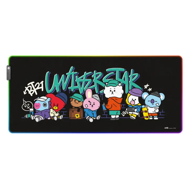 Alfombrilla raton xxl con luz led bt21 - 1