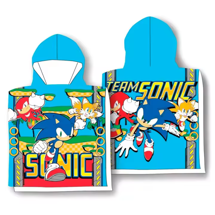 Toalha poncho em microfibra Sonic The Hedgehog - 1