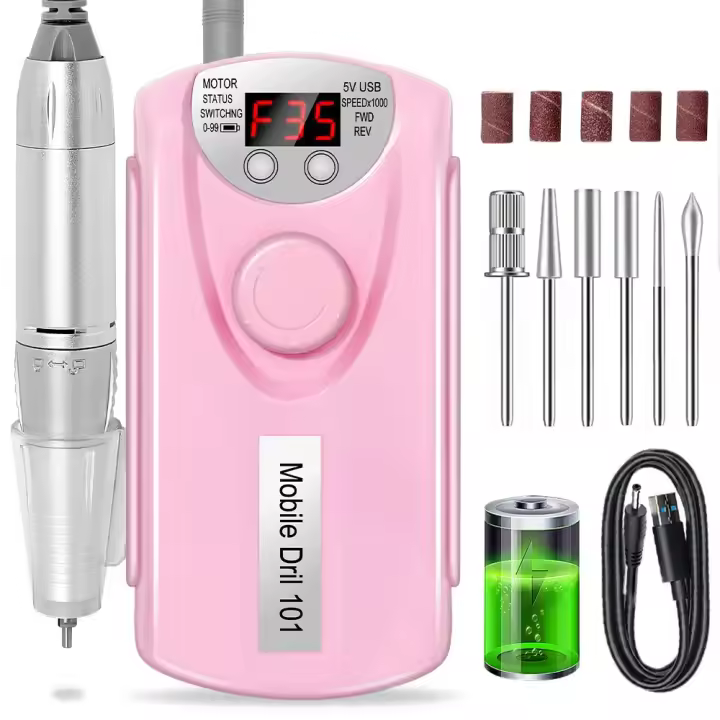 Máquina De Uñas Recargable 35000RPM Bajo Ruido Profesional Motor De Taladro Eléctrico Para Manicura Pulidora De Sándwich - 1