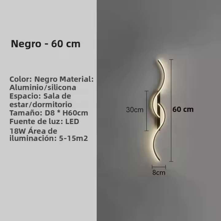 Lámpara De Pared LED Moderna Para Dormitorio Y Sala De Estar Luz De Noche Dorada Con Fuente De Luz LED Decoración Para Hogar Y Sofa - 1
