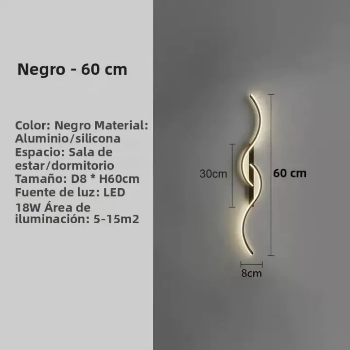 Lámpara De Pared LED Moderna Para Dormitorio Y Sala De Estar Luz De Noche Dorada Con Fuente De Luz LED Decoración Para Hogar Y Sofa - 1
