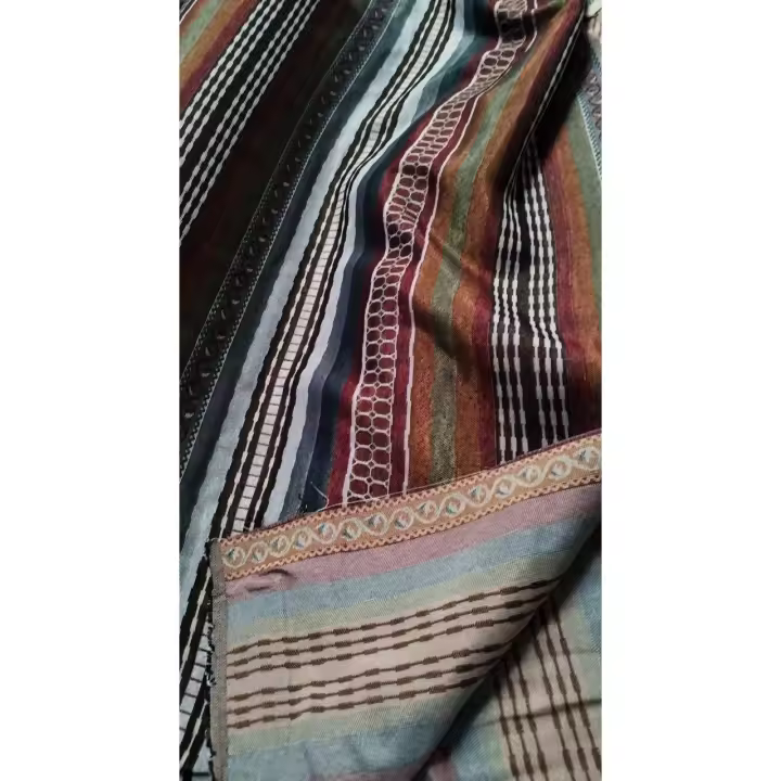 Mercatienda Cortinas Alpujarreñas Jacquard - Dibujo Rayas Oscuras - Temáticas Variadas - Alto 280cm - 1