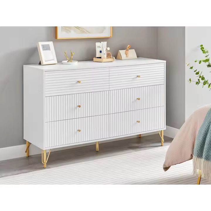 Vente-unique - Cómoda de 6 cajones - Blanco - LUREO - 1