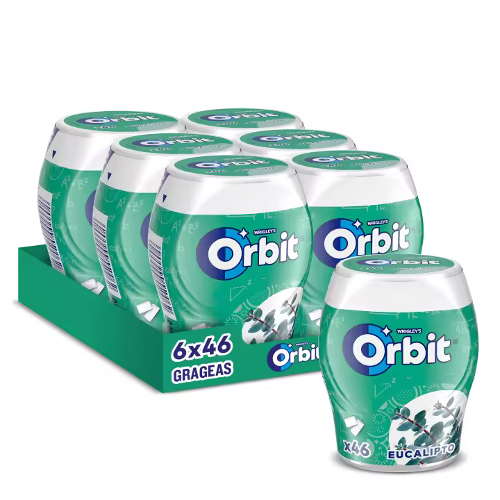 Orbit Botes Chicles Sin Azúcar de Eucalipto en grageas, 6 x 46uds - 1