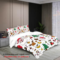 Juego De Cama Navideño 3 Piezas Con Estampado De Santa Claus (1 Funda De Edredón + 2 Fundas De Almohada) Set De Ropa De Cama Suave Y Cómoda - details 3