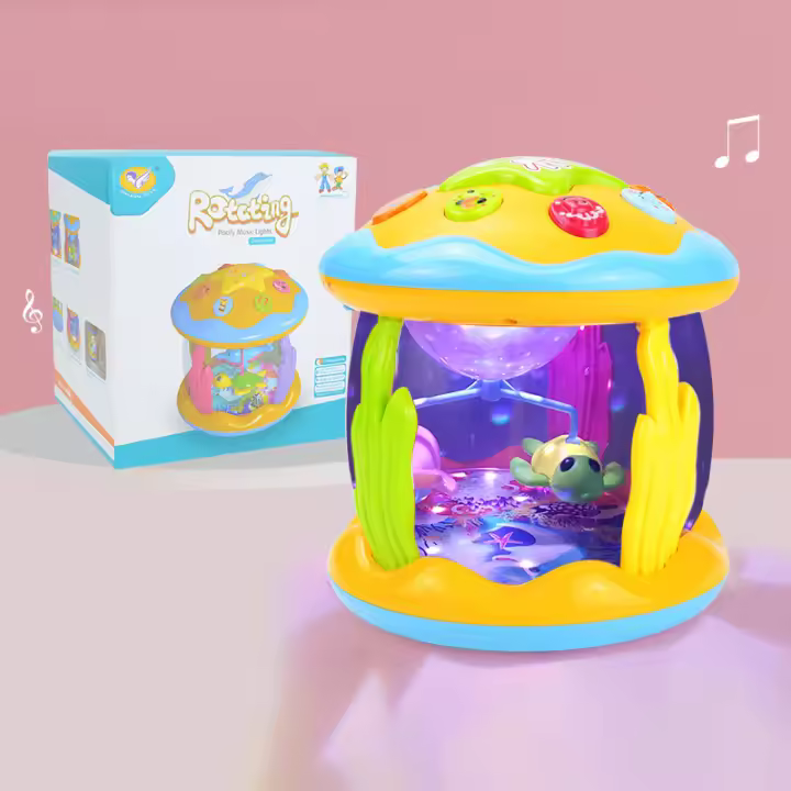 Proyector giratorio de luz del océano para bebés de 1 a 3 años, Juguete Musical Montessori sensorial educativo para niños pequeños, regalos - 1