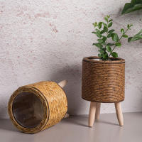 Escalera Floral Nórdica En Imitación De Rotura Con Cestas De Flores Tejidas Y Piernas Desmontables Soporte Para Plantas Decoración De Jardín Y Hogar - details 9