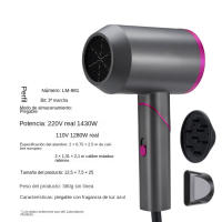Protector de pelo iónico profesional 3 temperaturas | Antiencrespamiento 200M ions/cm³ | Portátil plegable 2000W | 2 Boquillas magnéticas | Certificado CE, Garantía 5 años - details 0