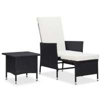 vidaXL Set de muebles de jardín 2 piezas con cojines ratán PE en color Marrón/Negro/Gris | acolchados duraderos para sofás de jardín terraza exterior - details 1