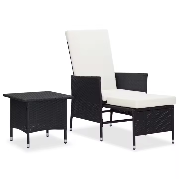 vidaXL Set de muebles de jardín 2 piezas con cojines ratán PE en color Marrón/Negro/Gris | acolchados duraderos para sofás de jardín terraza exterior - 1