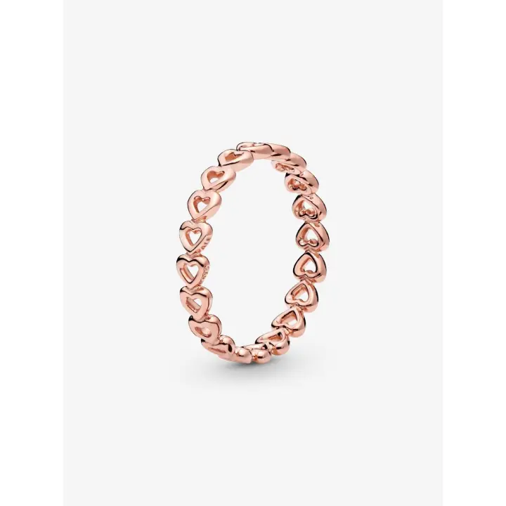 Pandora - Anillo de Corazones-Baño de Oro Rosa de 14 K - 1
