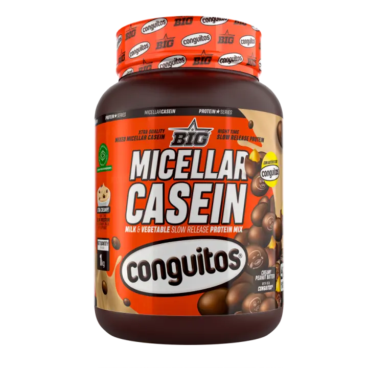 MICELLAR CASEIN CONGUITOS (1KG)  CHOCOLATE - Big + mix regalo  Baja en grasas  Alta calidad  Deliciosa  Nutritiva - 1