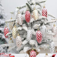 Adornos De Árbol De Navidad Con Conos Pintados Colgantes Para Decoración Del Hogar Regalos De Navidad Accesorios De Arbolito - details 0