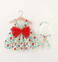 Ropa De Bebé Para Verano Vestido De Playa De Algodón Con Suspensión Para Niña + Sombrero De Sol Vestido De Princesa 2 Piezas - details 1