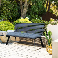 Outsunny Cojín para Banco 128x48x8 cm Colchón de Banco de Jardín con 2 Cordones de Fijación Impermeable y Protección UV 50+ para Columpio de Jardín Terraza Crema - details 1