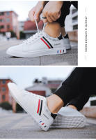 Zapatos Para Hombre Blanco Moda 2024 Cuero Cómodo Casual Planos Tallas Grandes Jóvenes Escuela Patinaje Zapatillas - details 15