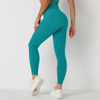 Leggings De Yoga Sin Costuras Para Mujer Levantador De Glúteos Deportivos De Fitness Y Gimnasio Pantalones De Running Terciopelo De Nylon De Cintura Elástica - details 51