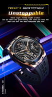 Reloj Automático Para Hombre GELATU 6007 Con Correa De Silicona Profundidad De Resistencia Al Agua Nueva Tendencia Reloj De Pulsera Skeleton Luminoso Para Diversión - details 10