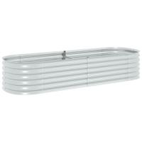 vidaXL Arriate de acero galvanizado 240x80x44 cm Color Plateado,  Gris,  y mas - details 0