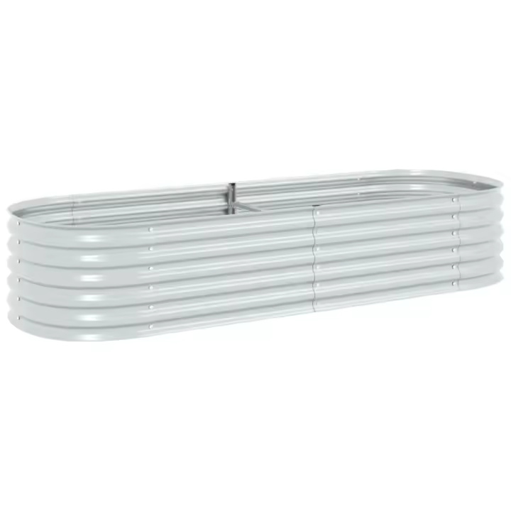 vidaXL Arriate de acero galvanizado 240x80x44 cm Color Plateado,  Gris,  y mas - 1