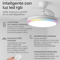 DUPI  Ventilador de Techo LED con Aspas Retráctiles Cosmos – Silencioso, Aspas Ocultas Transparentes, Mando a Distancia - details 0
