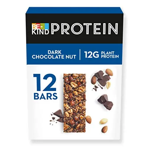 Be-Kind Barrita de Proteina con Frutos Secos Tostados, Nuez y doble Chocolate Negro, Sin Gluten, Alto Contenido de Fibra y Proteina (12 x 40g Barras) - 1