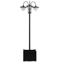 Outsunny Farol Solar de Jardín con 18 Luces LED Blanca Fría 6000K Impermeable IP44 Sensor de Noche y Base de Maceta Farola de Exterior para Camino Terraza Patio 60x55x189 cm Negro - details 0