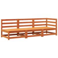 vidaXL Sofá de jardín de 3 plazas madera maciza de abeto Douglas Pino natural, Pino blanco, Marrón pino Conjunto Terraza Muebles Jardín Exterior Juego de Muebles de jardín Mueble Jardín Exterior Muebles de Salon Exterior - details 3