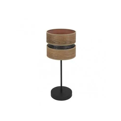 FABRILAMP Lámpara de Mesa Sobremesa Colet 1xe14 Negro/Madera Oscura 43x18x18 Cm - Diseño Elegante - 1
