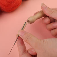Kit De Agujas De Lana KRABALL Con Mango De Madera Para Tejer DIY Herramienta Para La Fabricación De Muñecas Hechas a Mano - details 6