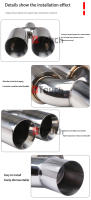Puntas De Escape Doble De Acero Inoxidable Pulido 63mm Inlet 89mm Outlet 250mm Longitud Con Diseño De Desviación Para Muffler - details 4