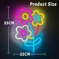 Señal De Neón Dimmable Con Tres Flores Para Decoración De Pared Habitación Fiesta Tienda Club Bar Decoración De Juego Regalo De Cumpleaños Arte - details 4