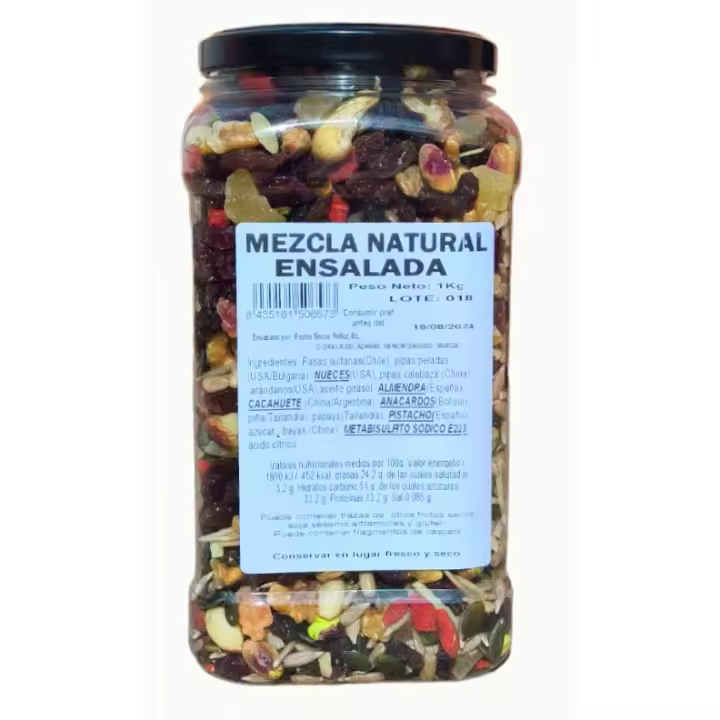 Mezcla natural Ensalada frutos secos - 1 Kg -  mix ensalada - pelluz - 1