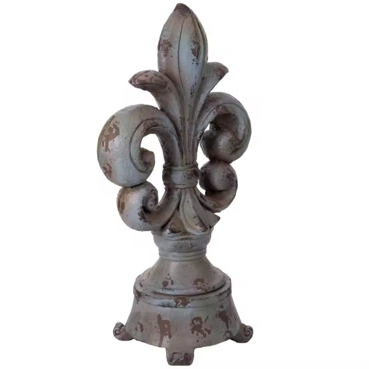 Figura flor color piedra, 34x22x63h cm - 1