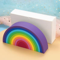 Juego De Bloques De Construcción Para Bebés 10Pcs/set En Forma De Arcoíris De Silicona BPA Libre Juguetes Educativos Montessori Para Masticar Y Aprender - details 11