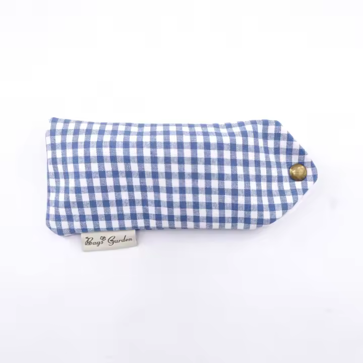 Bagsgarden- Bolsa de Algodón con vichy para Gafas de Sol，Funda Protectora Linda y Portátil con Compartimento Acolchado Grueso - 1