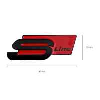 Banner - Emblema S Line Adhesivo para lateral compatible con Audi negro rojo