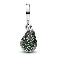 Pandora Aguacate Double Dangle Charm 763405C01, Talla única, Oro Amarillo, No es una piedra Preciosa, Comes con Caja de Joint original. - details 0