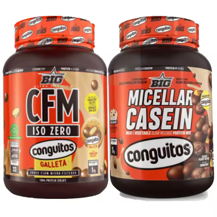 Pack Conguitos Galleta - Aislado de proteína de suero 1 kg Y Conguitos Dark - Caseína micelar 1 kg - 1
